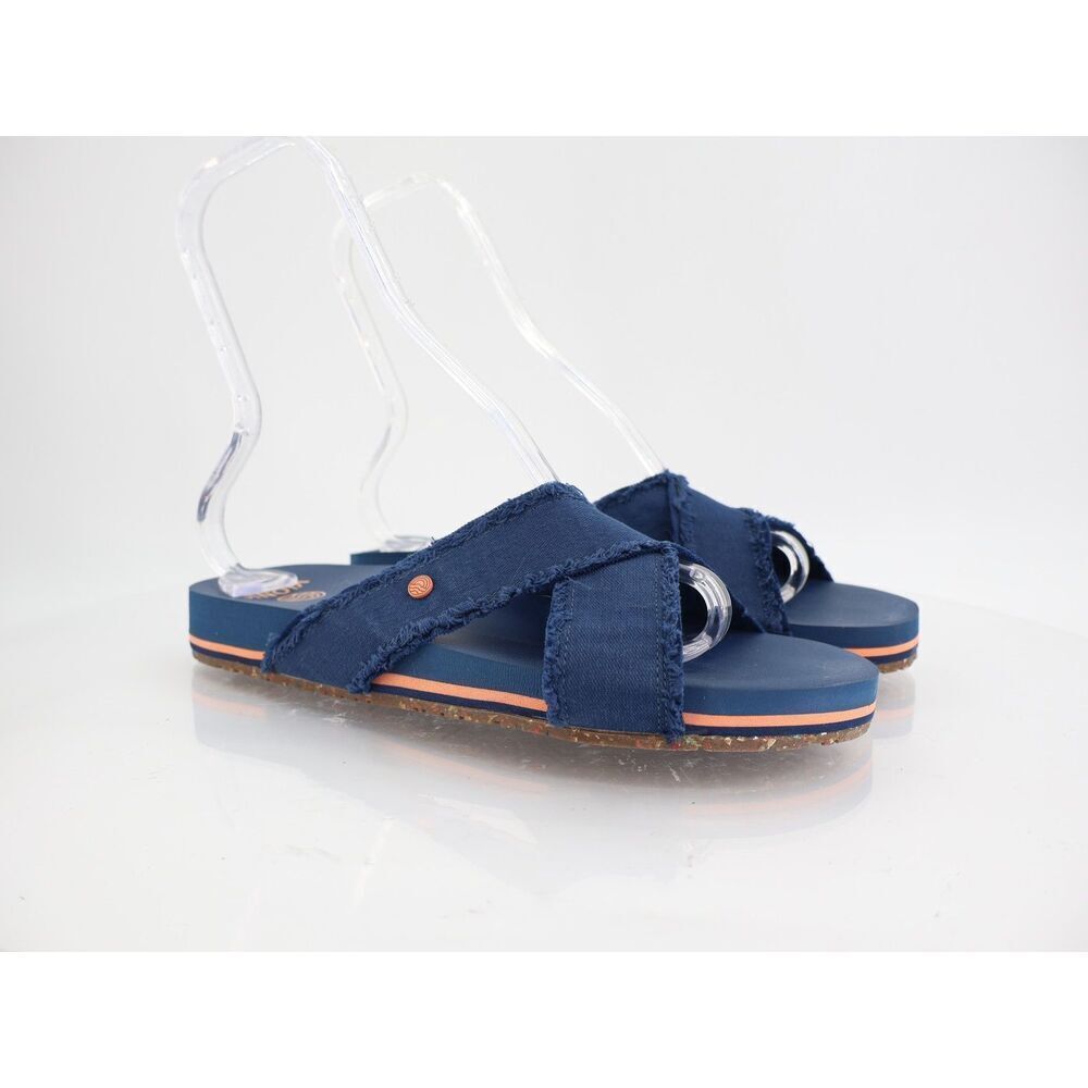 Vionic Beach Womens Panama Canvas Slip On Comfort Slide Sandals Shoes Size 9